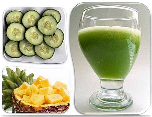 Detoxifying smoothies with cucumber and pineapple