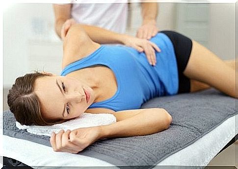 Woman with hip pain