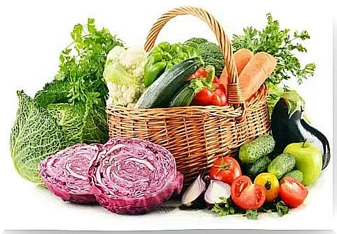 Basket with vegetables