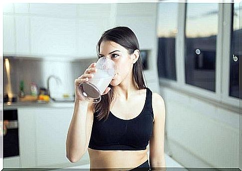 Woman drinking shake