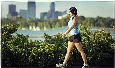 Woman going out for a half hour walk