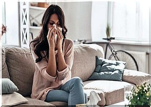 Woman coughing