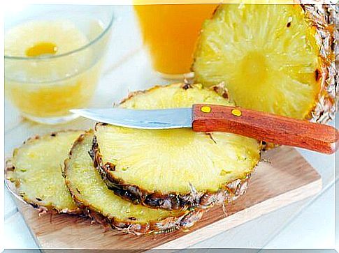 Pineapple is useful for removing acrocords