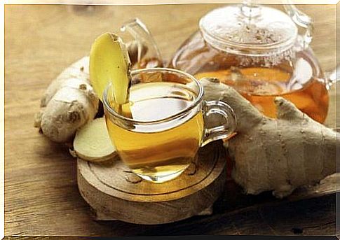 Ginger and aloe vera tea - a natural drink