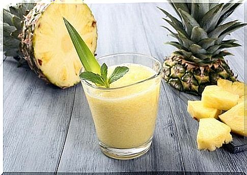 Smoothie with pineapple and ginger for breakfast