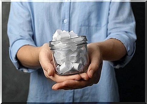 Person holding the jar of gratitude