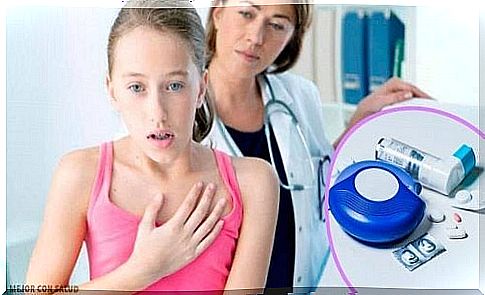 Girl suffering from asthma