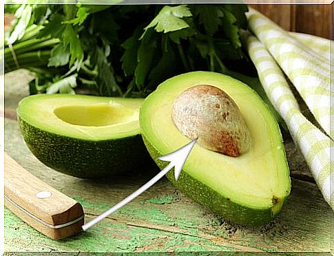 Pitted avocado